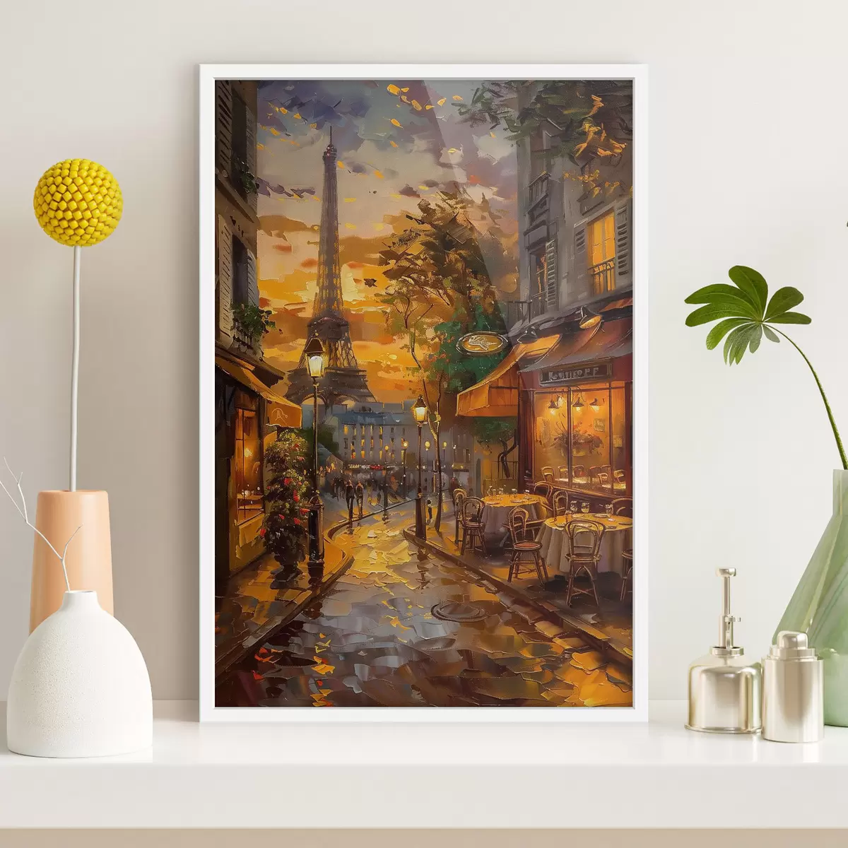 Poster Straße in Paris, Ölgemälde-Effekt f45340