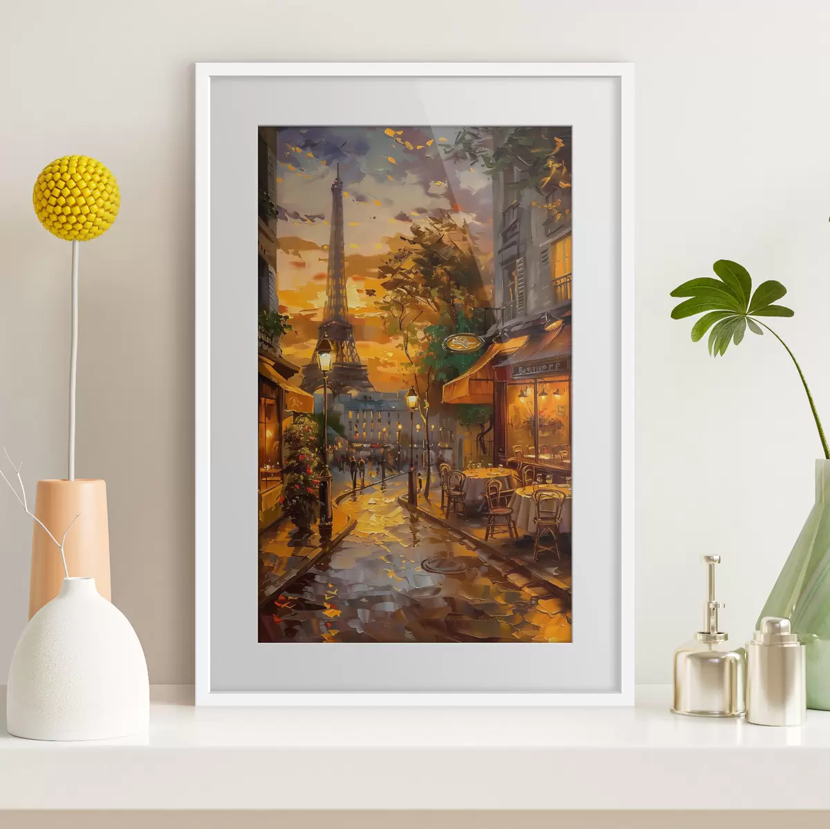 Poster Straße in Paris, Ölgemälde-Effekt f45340