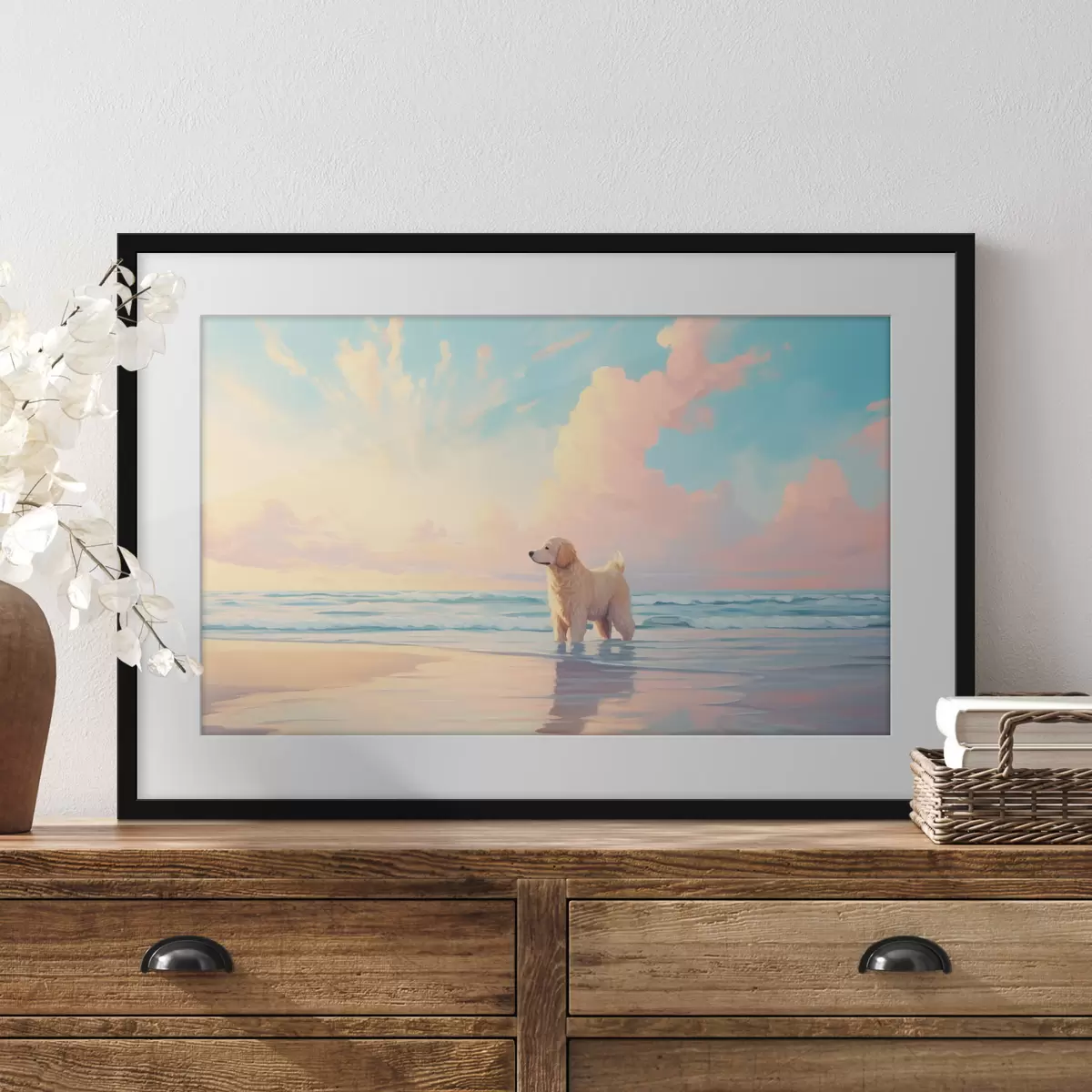 Poster Retriever am Meeresufer f45425