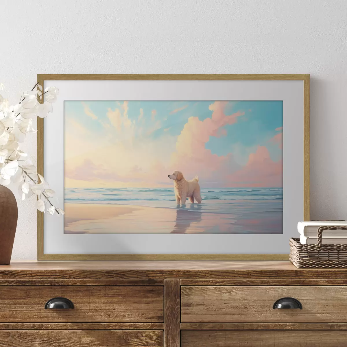 Poster Retriever am Meeresufer f45425
