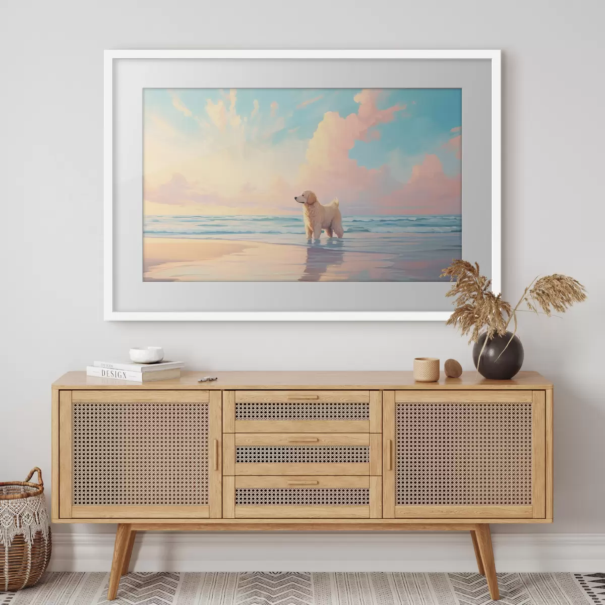 Poster Retriever am Meeresufer f45425
