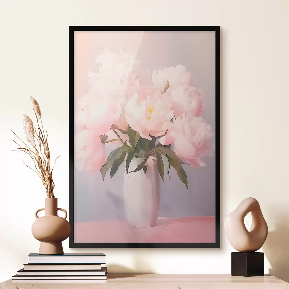Poster Blumenstrauß aus Pfingstrosen in einer Vase f45432