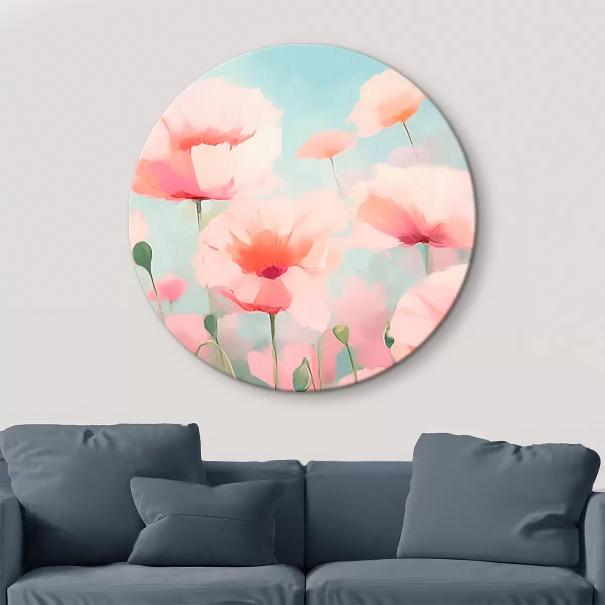 Runde Wandbilder Mohnblumen r45423
