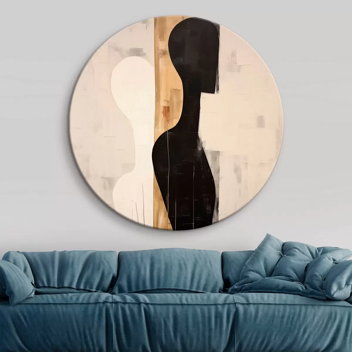 Runde Wandbilder Silhouette von zwei Figuren r45429