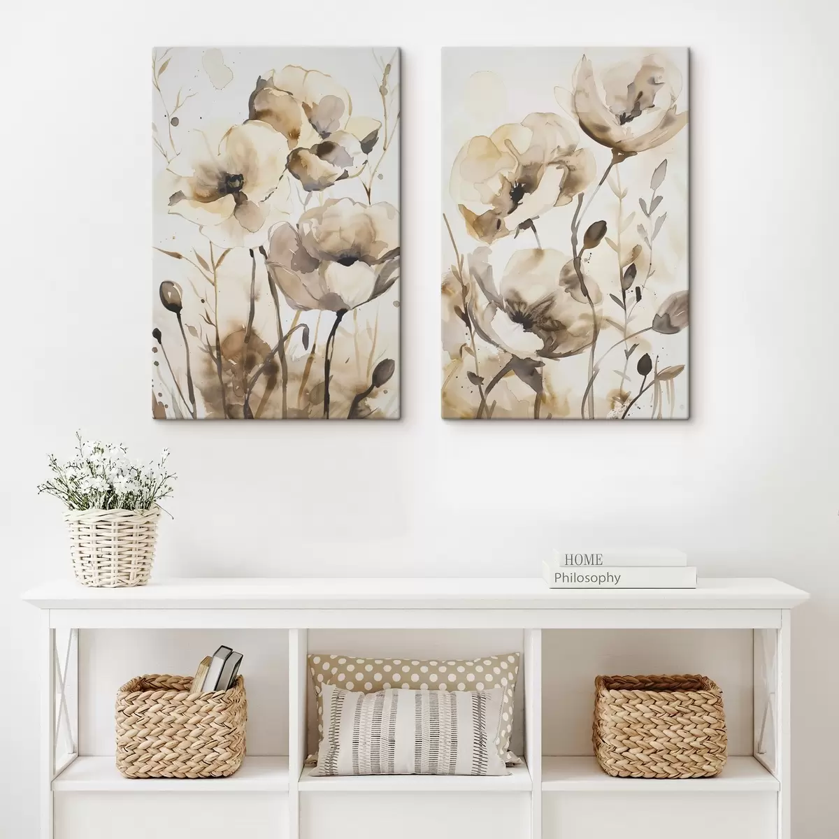 Fototapete Blumen im Aquarellstil m00612