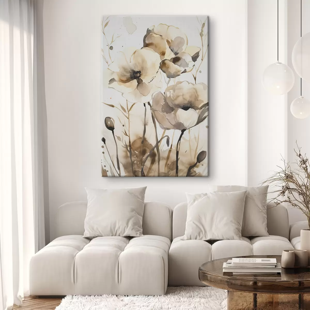 Fototapete Blumen im Aquarellstil s45365