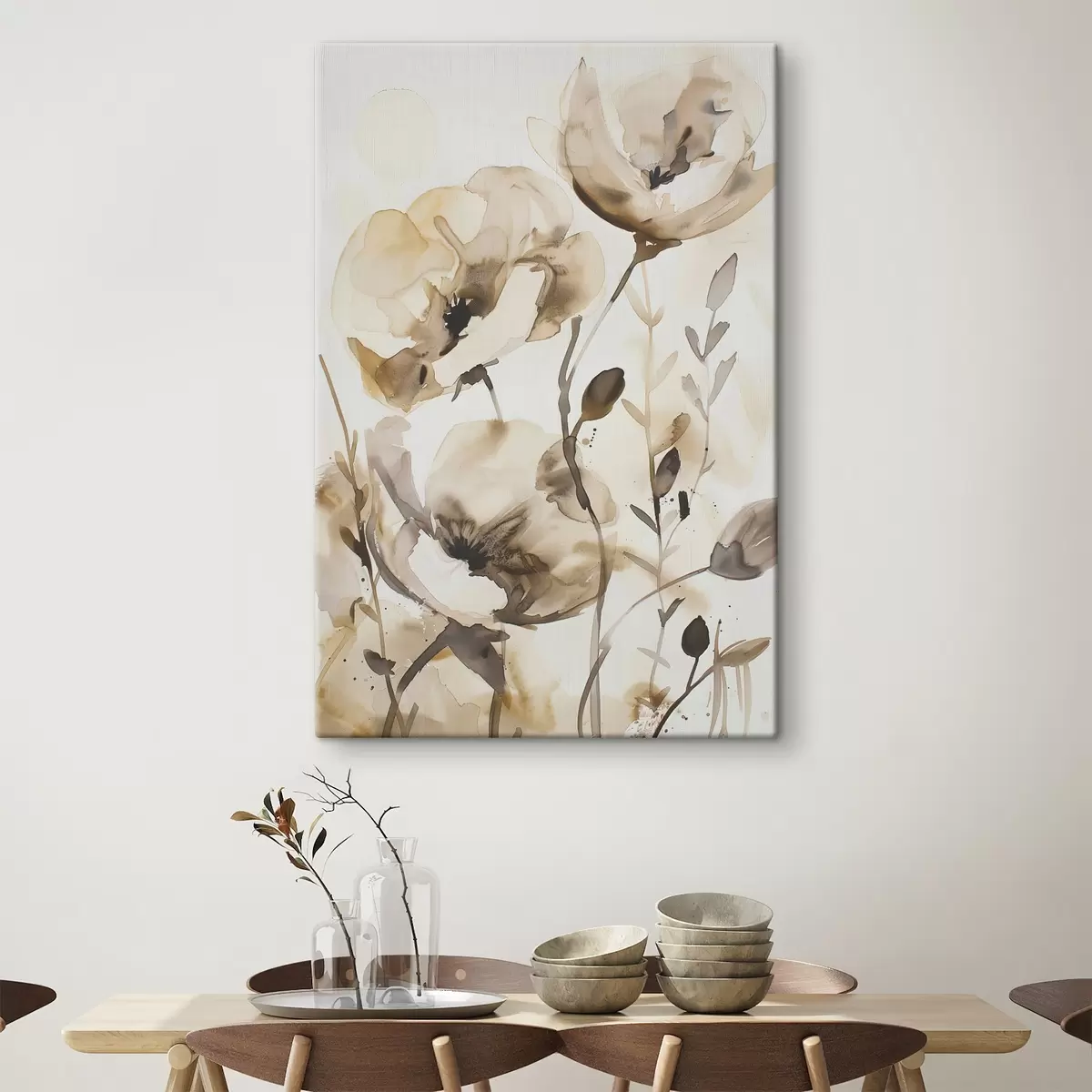 Fototapete Blumen im Aquarellstil s45364