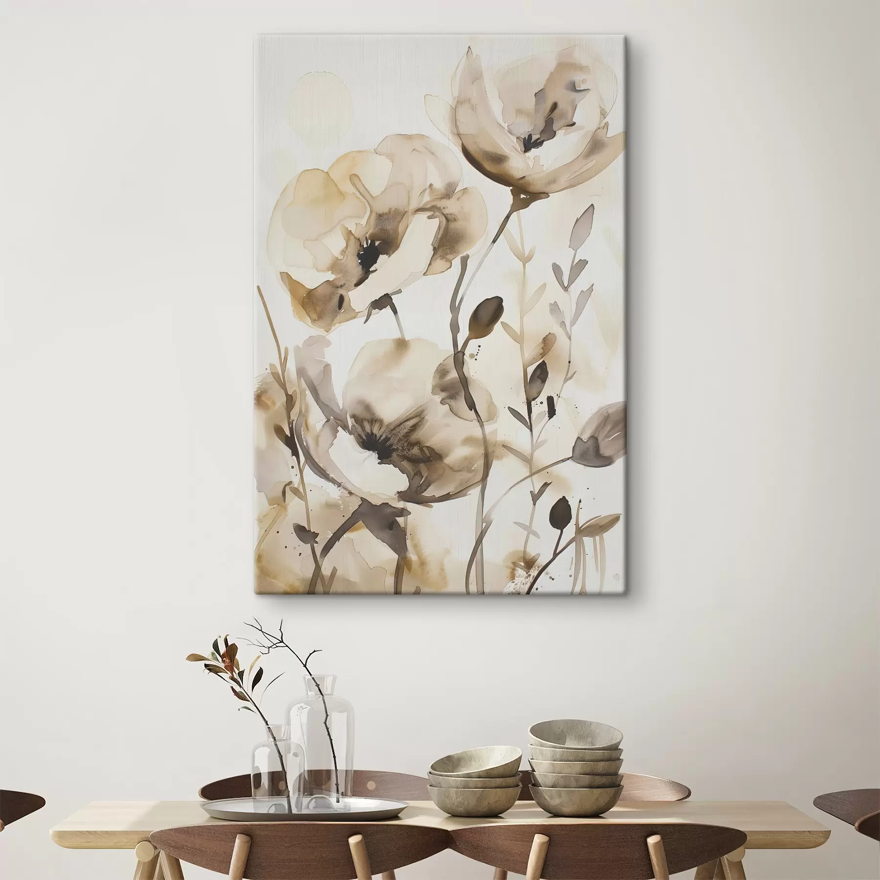 Fototapete Blumen im Aquarellstil s45364