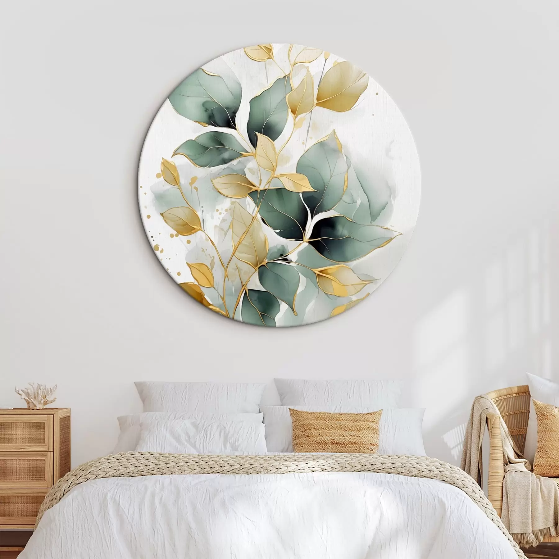 Fototapete Abstrakter Zweig mit Blättern r45366