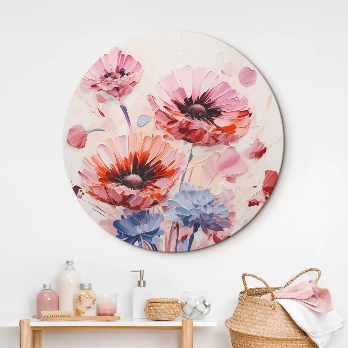 Runde Wandbilder Blumen r45373