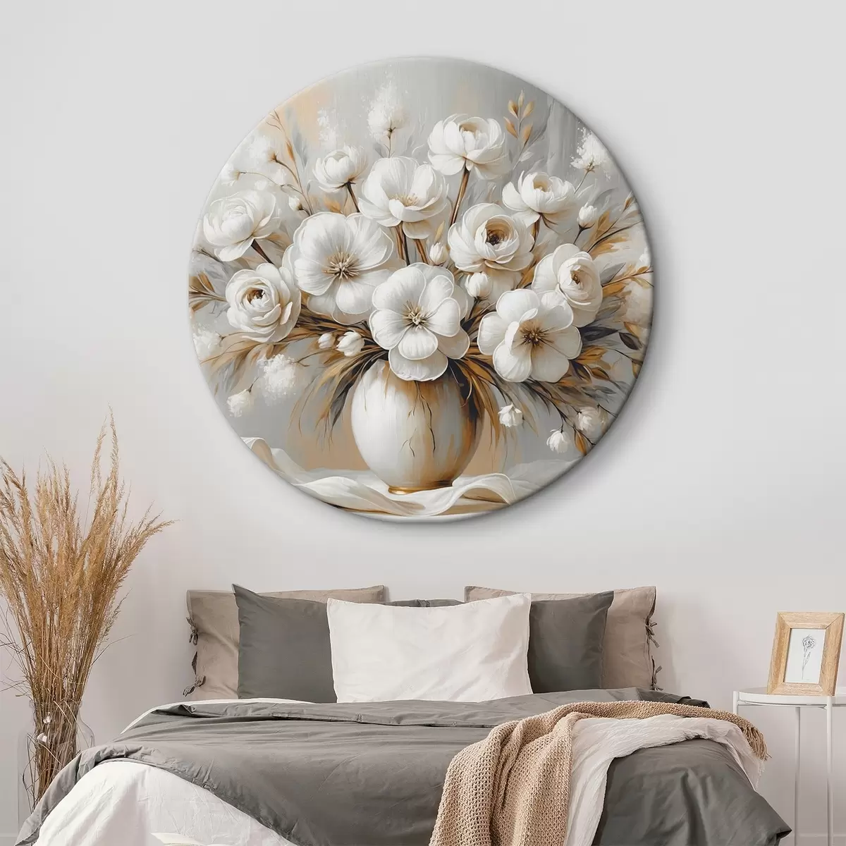 Runde Wandbilder Ein zarter Blumenstrauß in einer Vase r45375