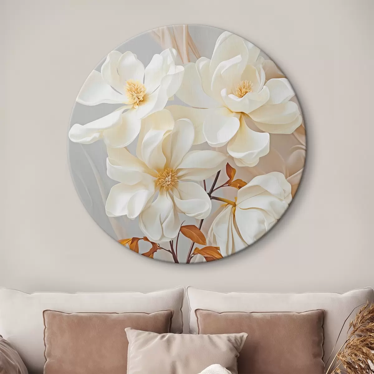 Runde Wandbilder Zarte abstrakte Blumen r45378