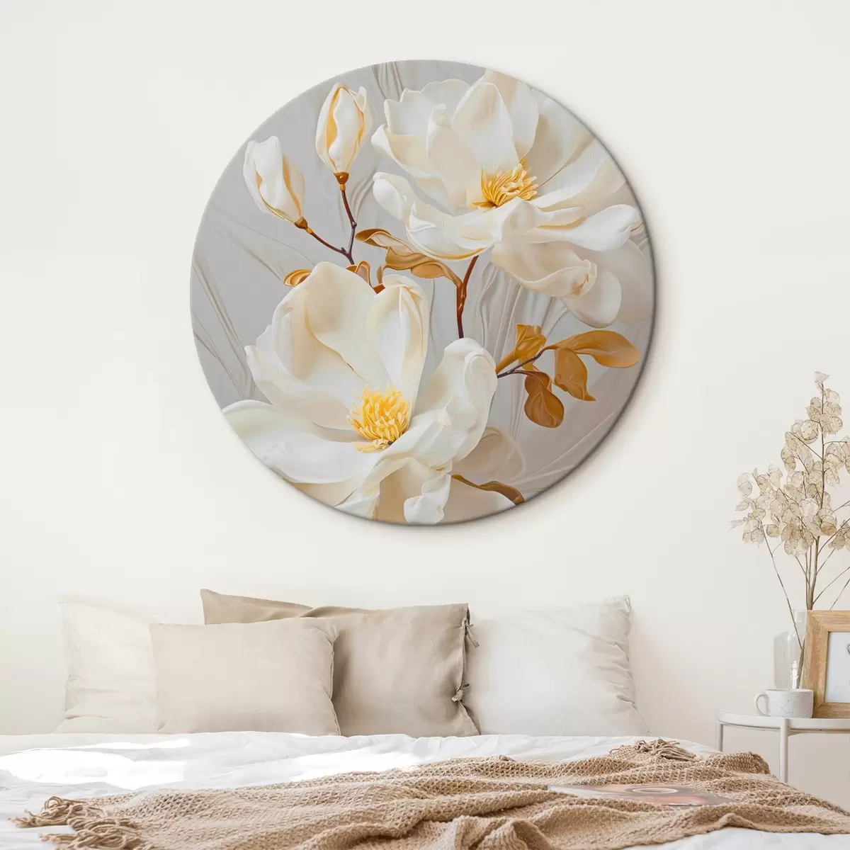 Runde Wandbilder Zarte abstrakte Blumen r45446