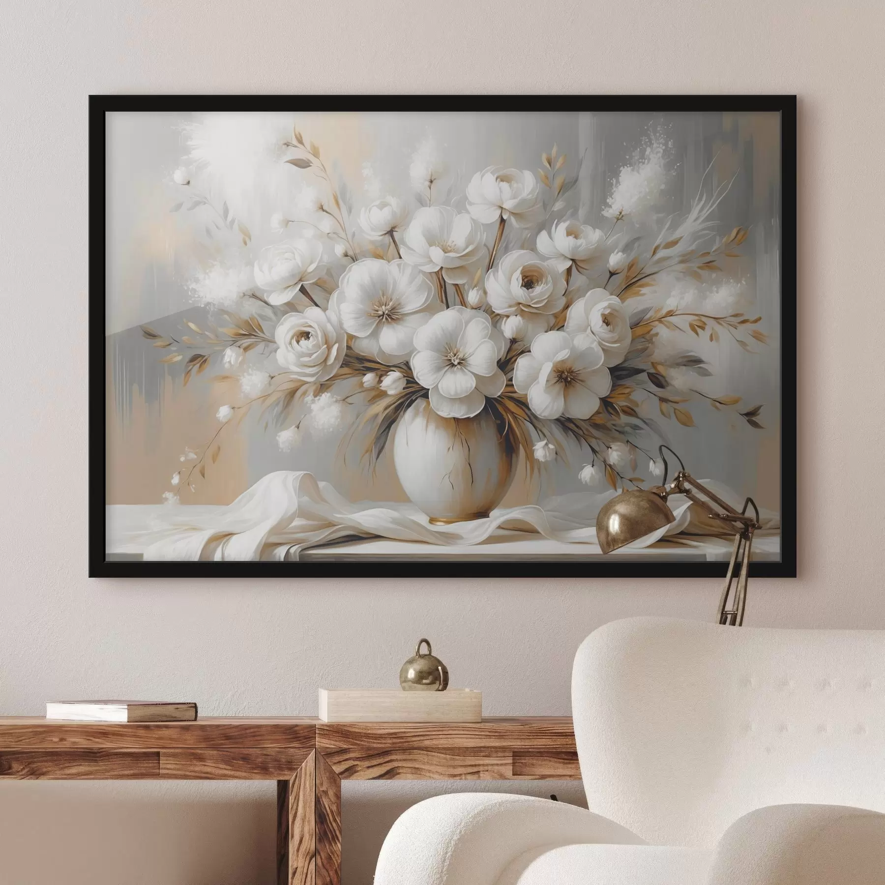 Fototapete Ein zarter Blumenstrauß in einer Vase f45375