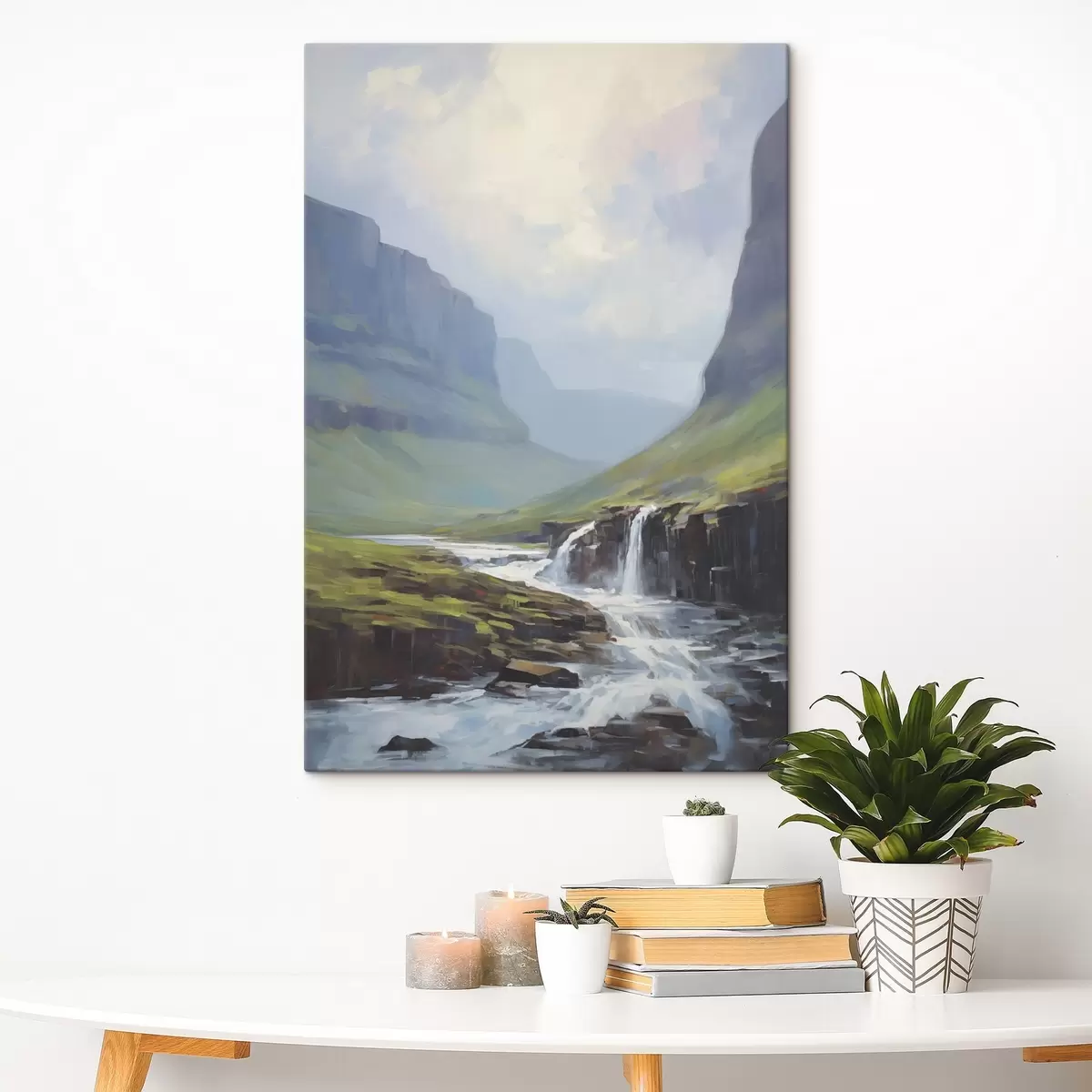 Fototapete Landschaft mit einem Fluss in der Nähe der Fjorde s45459