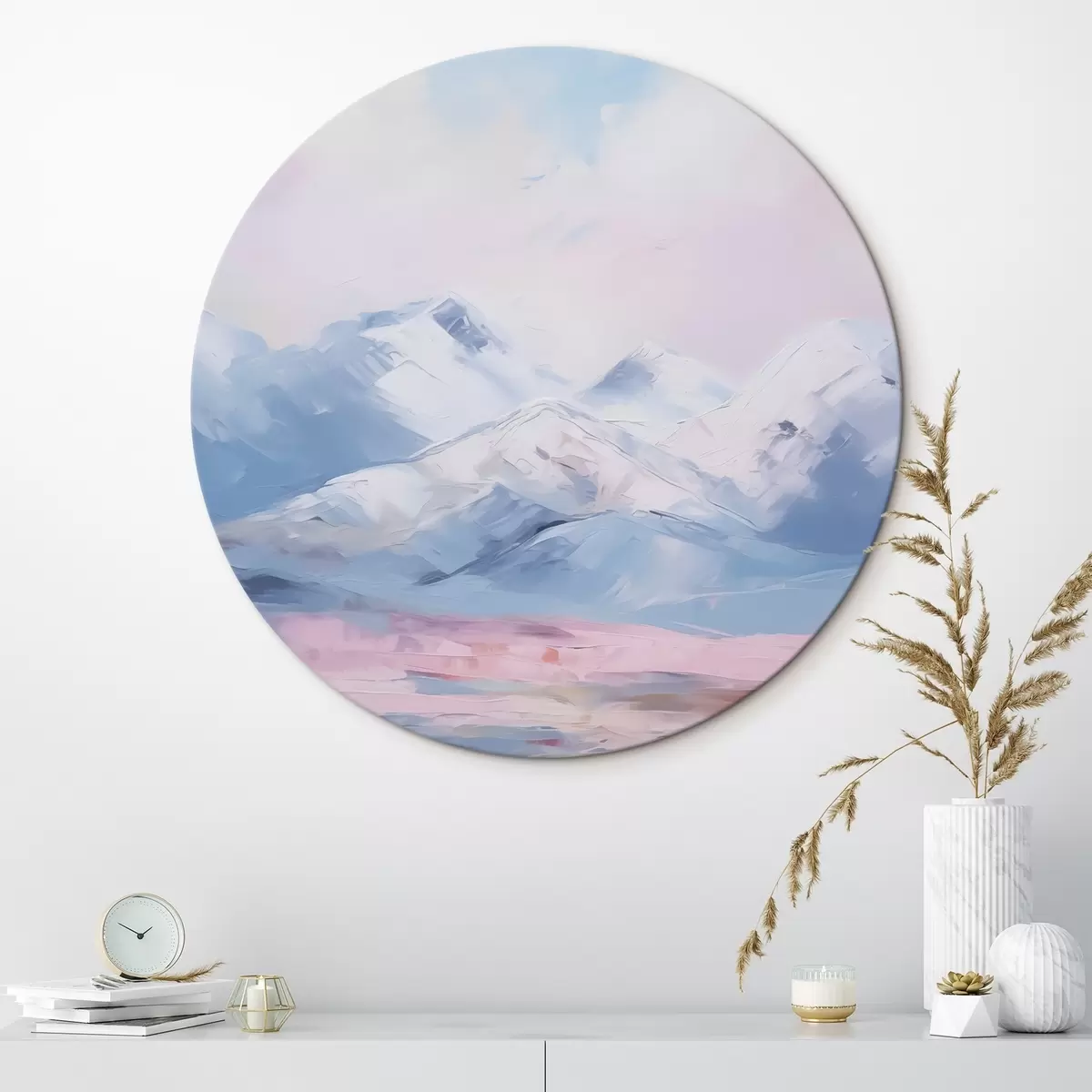 Runde Wandbilder Berge Nachahmung Malerei r45457