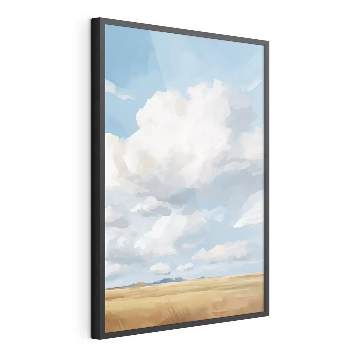 Poster Weizenfeld gegen den Himmel mit riesigen Wolken f45454