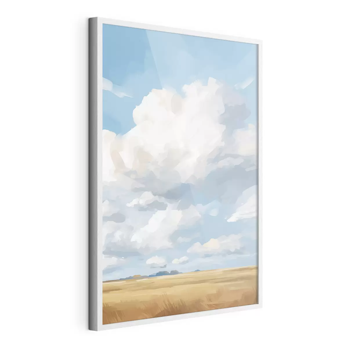 Poster Weizenfeld gegen den Himmel mit riesigen Wolken f45454