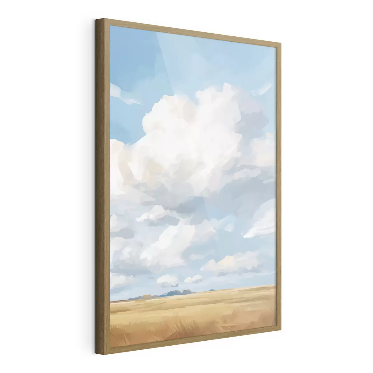 Poster Weizenfeld gegen den Himmel mit riesigen Wolken f45454