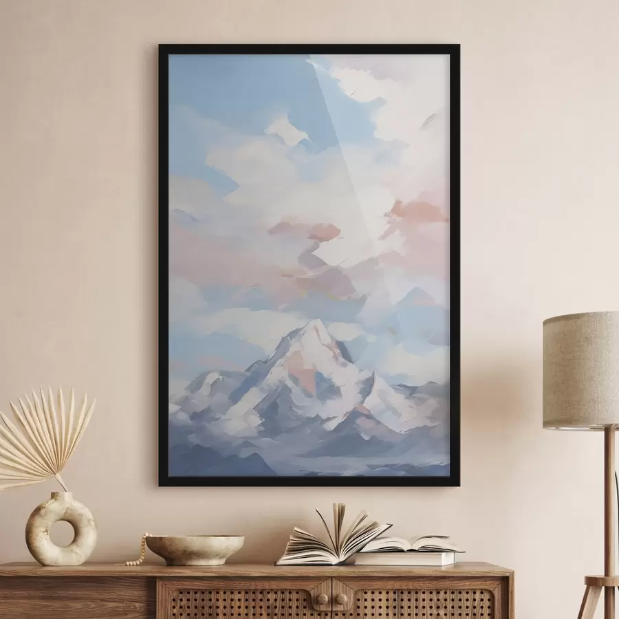 Fototapete Berg gegen den Himmel mit Wolken f45458