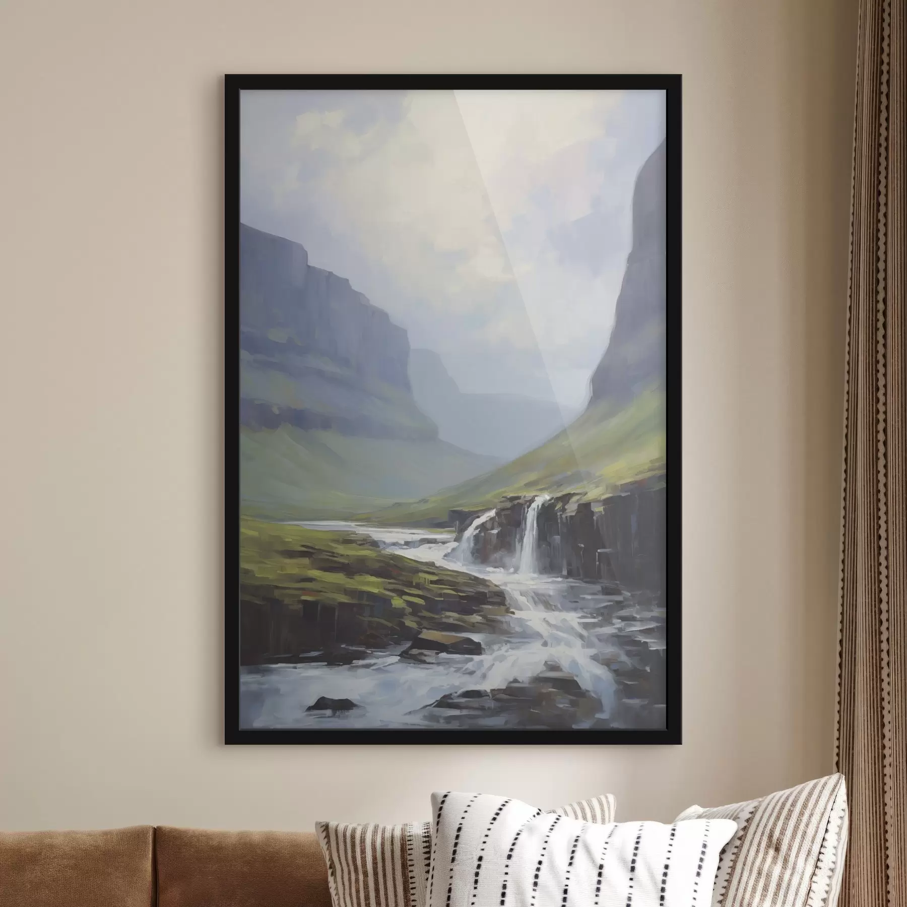 Fototapete Landschaft mit einem Fluss in der Nähe der Fjorde f45459