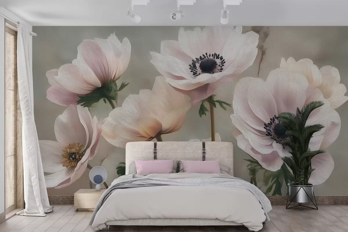 Fototapete Blumen im Pastell-Stil w04427