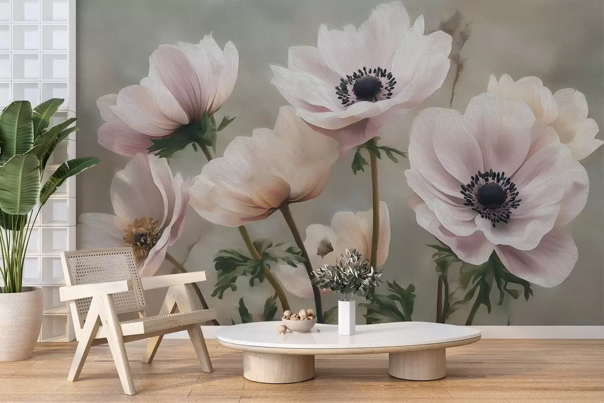 Fototapete Blumen im Pastell-Stil w04427