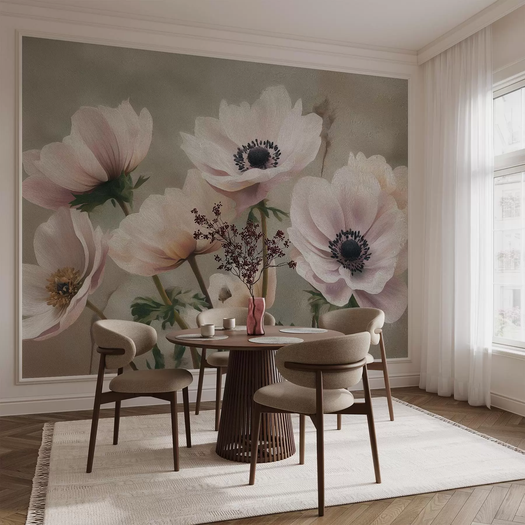 Fototapete Blumen im Pastell-Stil w04427