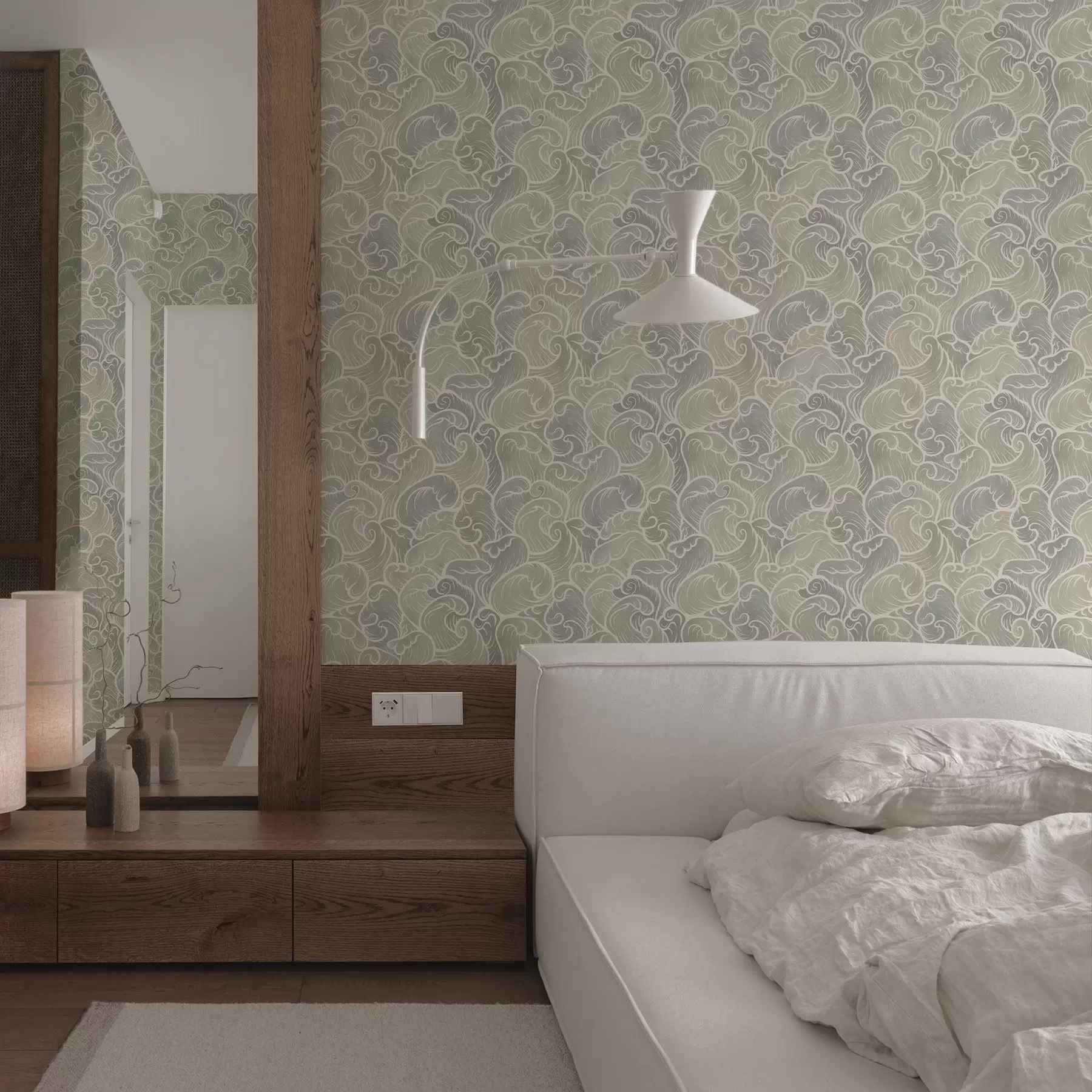 Fototapete Abstrakte Wellen in Pastelltönen a00285