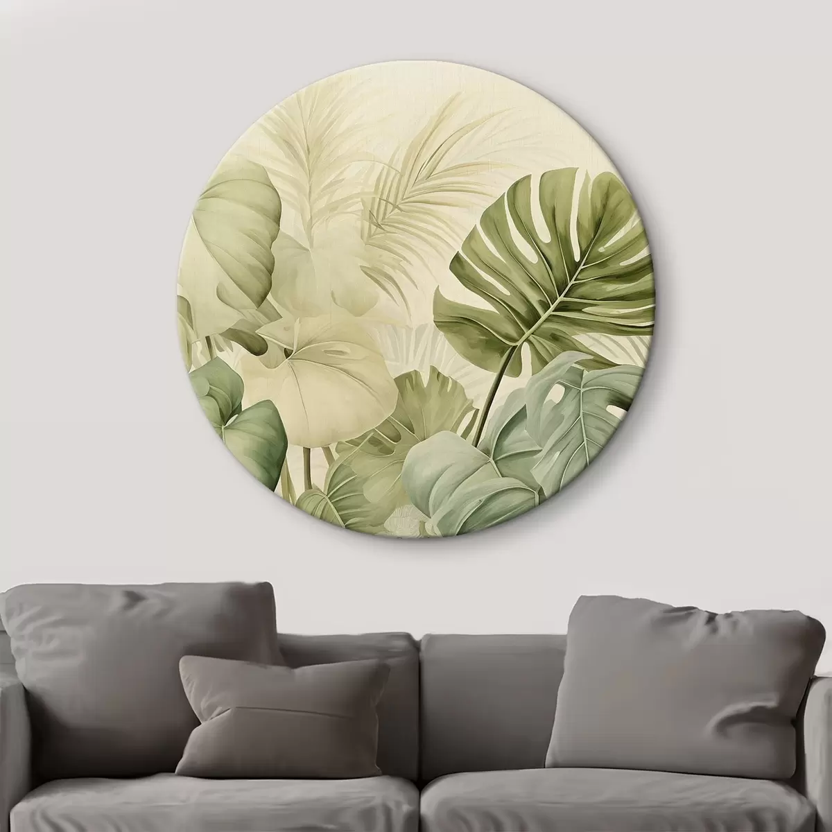 Runde Wandbilder Tropical Leaves und Monstera Leaves r45615