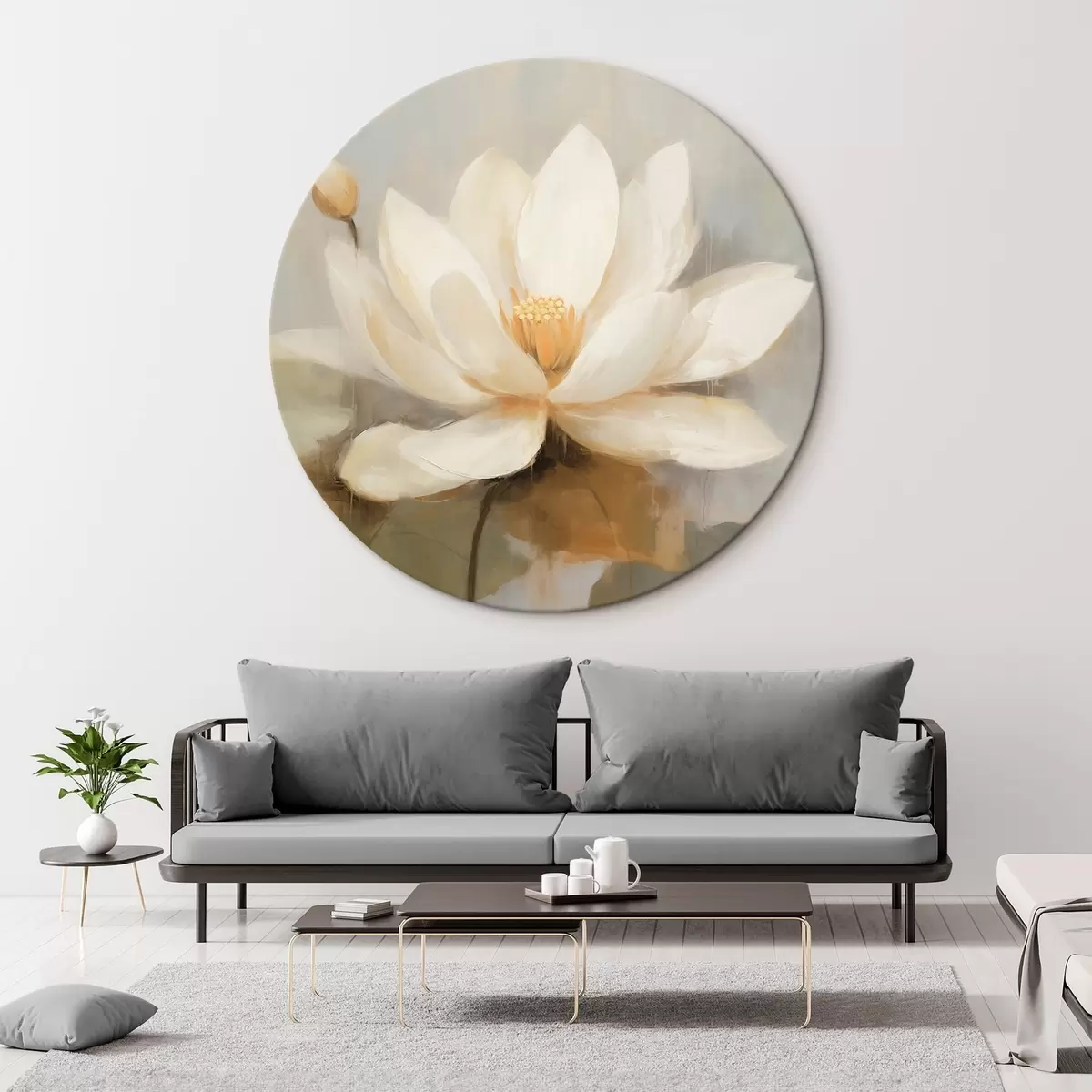 Runde Wandbilder Große Lotusblume r45618