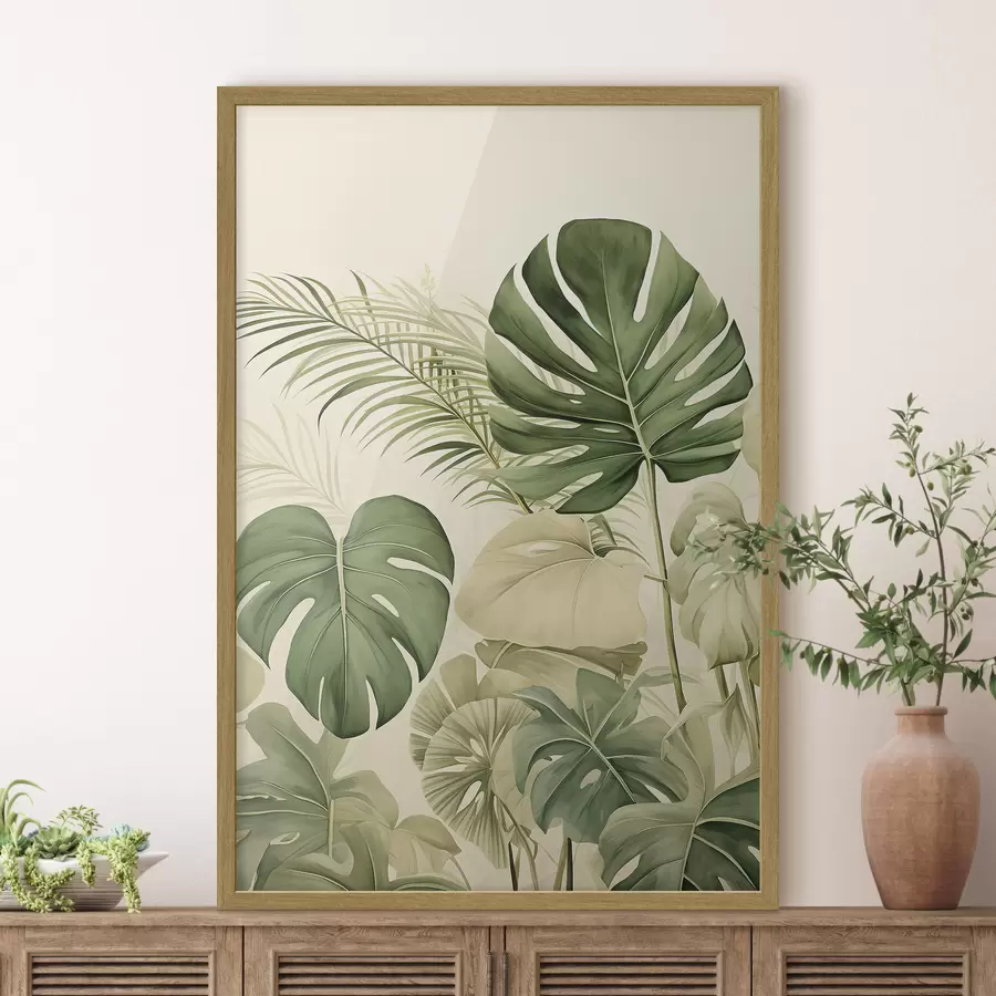 Fototapete Monstera-Blätter und Tropical f45614