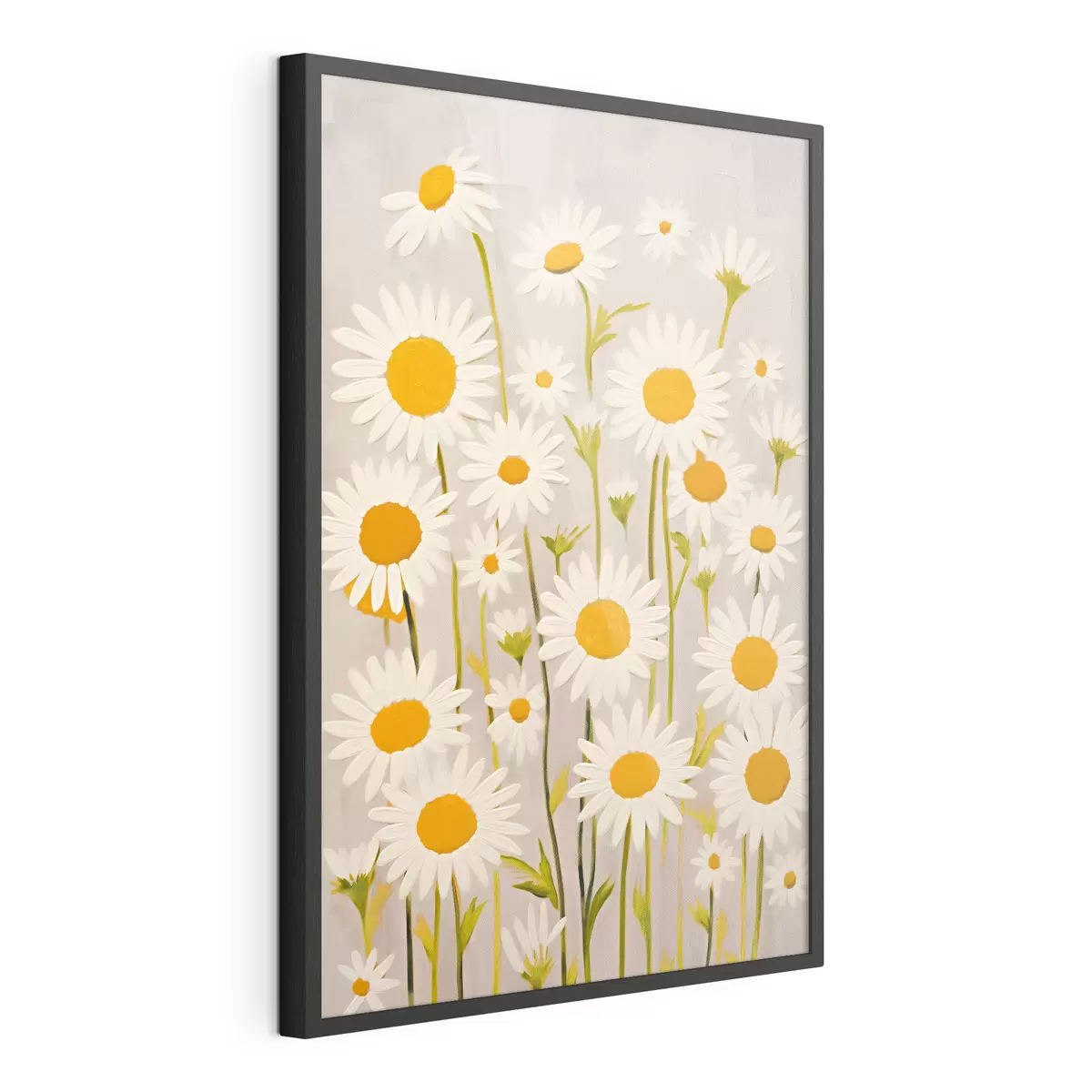 Poster Wildblumen: Komposition von Gänseblümchen auf einem hellen Hintergrund f45528