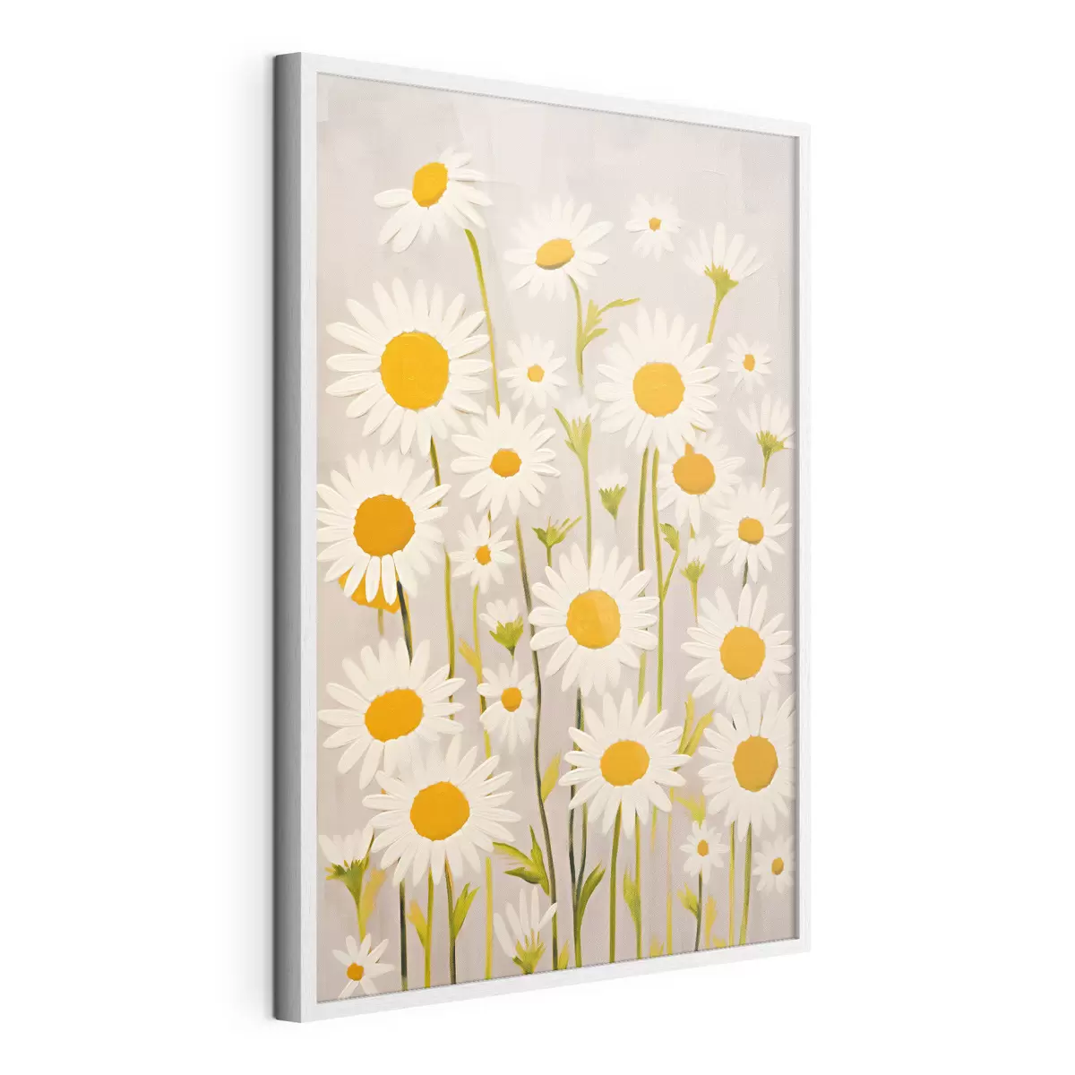 Poster Wildblumen: Komposition von Gänseblümchen auf einem hellen Hintergrund f45528
