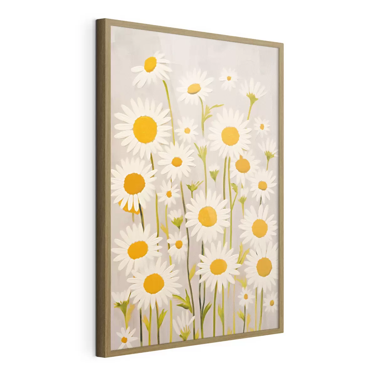 Poster Wildblumen: Komposition von Gänseblümchen auf einem hellen Hintergrund f45528