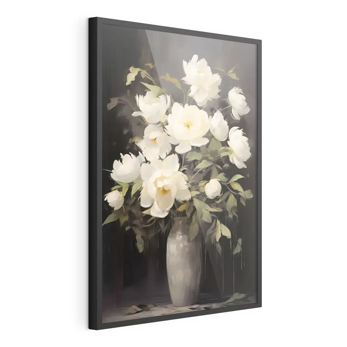 Poster Zarte Pfingstrosen in einer Vase: Blumenkomposition im Stil der Malerei f45532