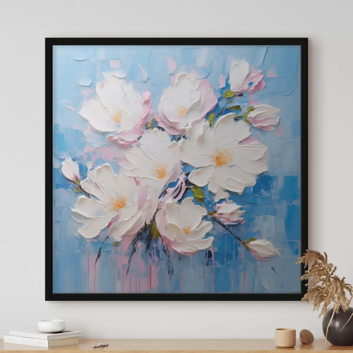 Poster Voluminöse Blumen: Komposition im Stil der Ölmalerei f45537