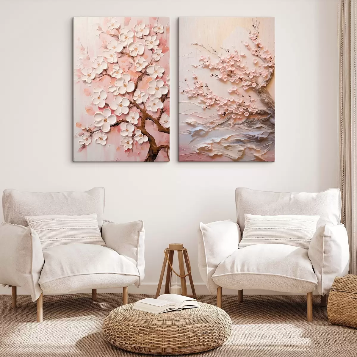 Fototapete Blühende Sakura: Komposition im Impasto-Stil m00638