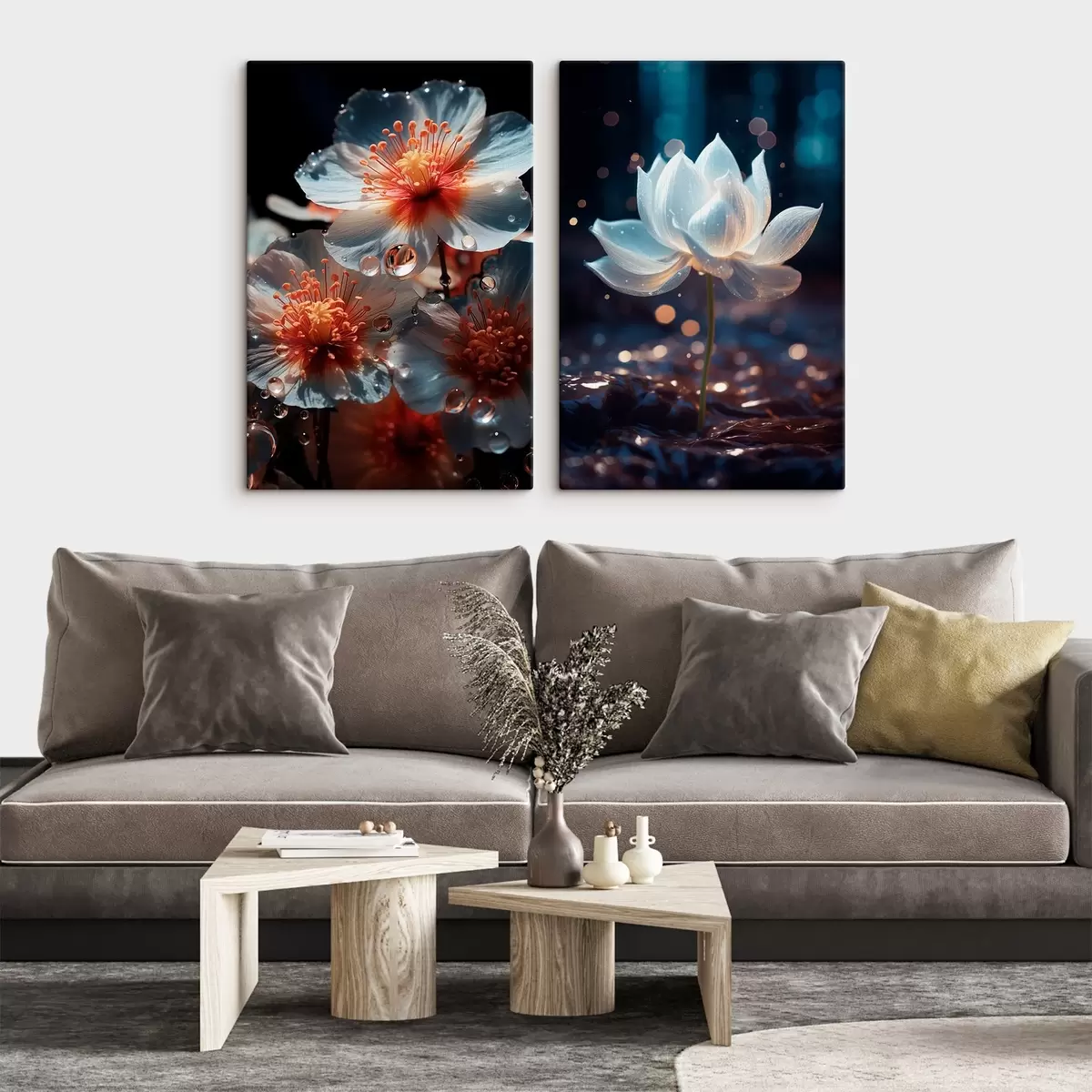 Fototapete Wasserblumen: Komposition mit Lotusblumen m00641