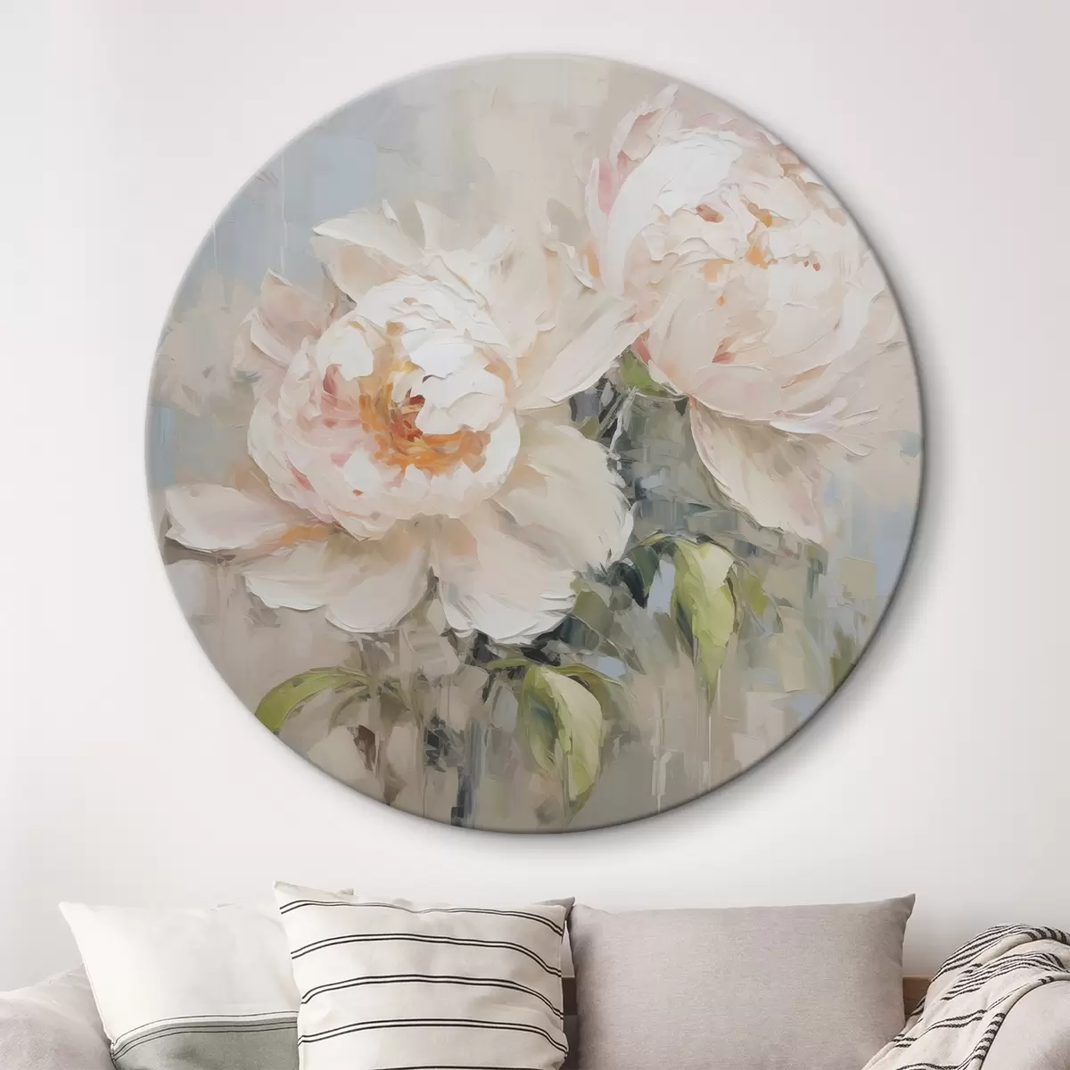 Runde Wandbilder Pfingstrosen abstrakt r45608
