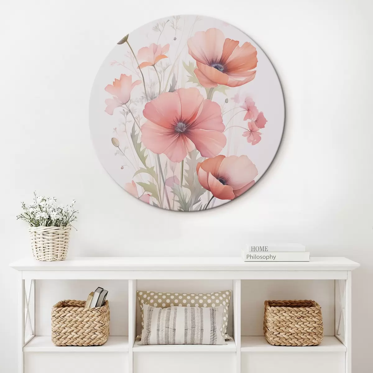 Runde Wandbilder Mohnblumen r45611