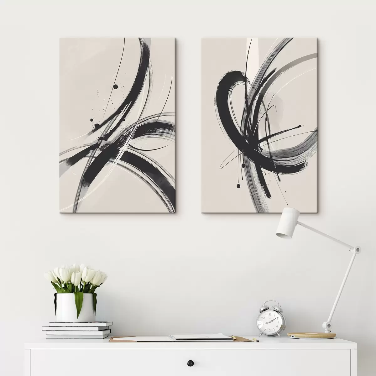 Fototapete Abstrakte minimalistische Pinselstriche m00613