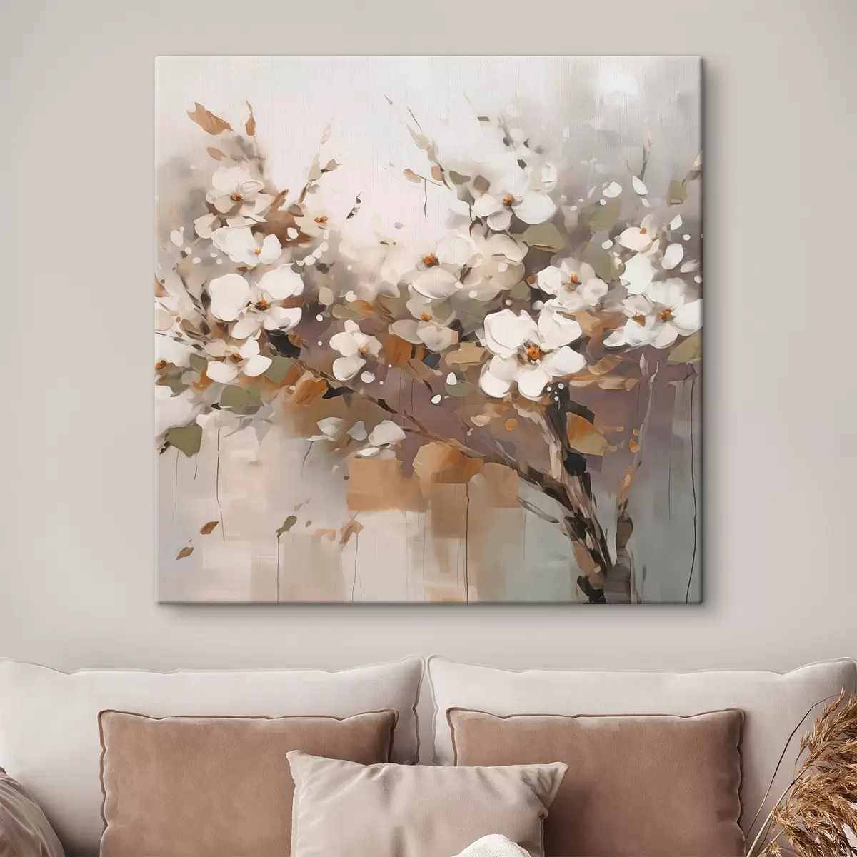 Fototapete Abstrakter Zweig mit Blumen s45579