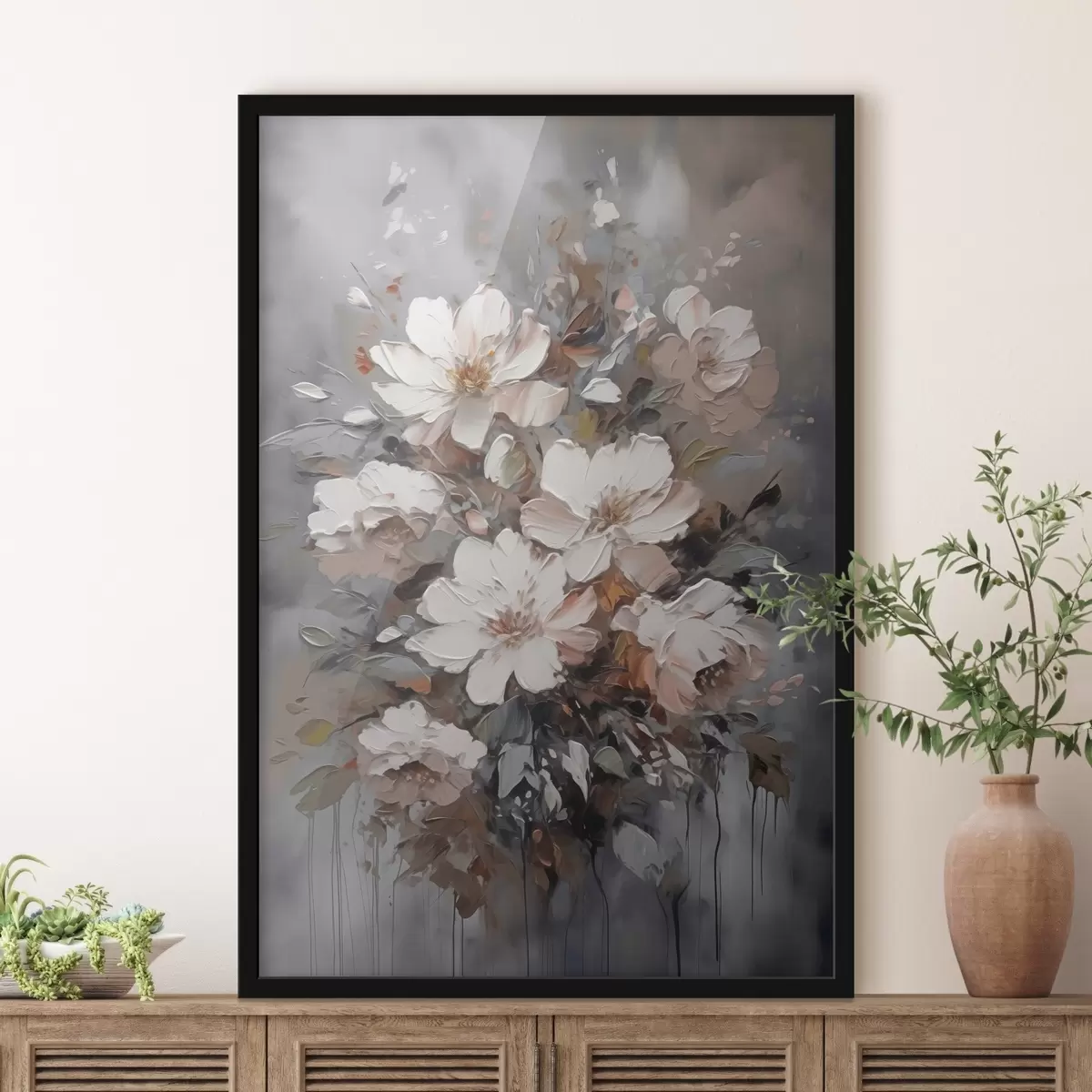 Poster Blumenstrauß aus abstrakten Blumen f45580