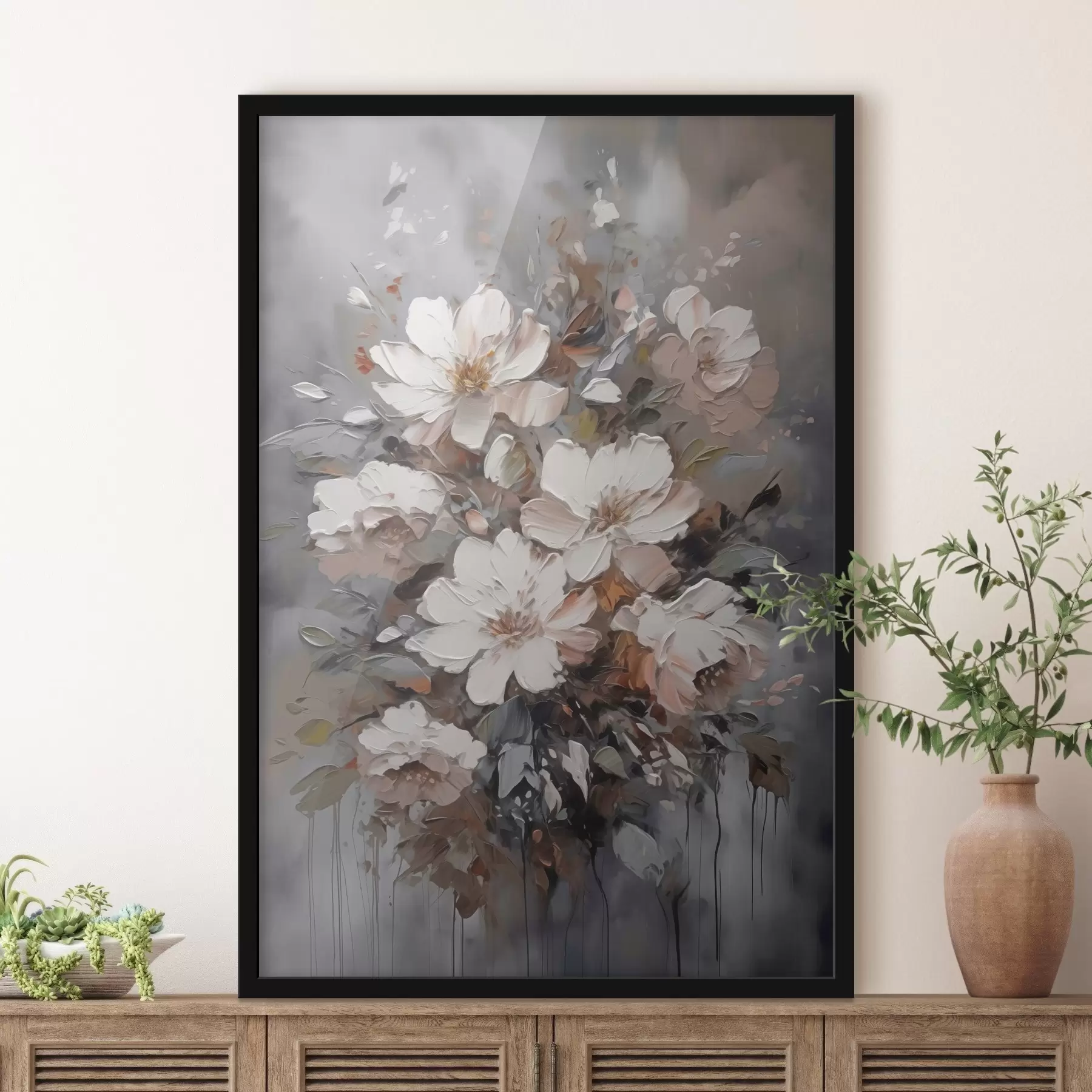 Fototapete Blumenstrauß aus abstrakten Blumen f45580