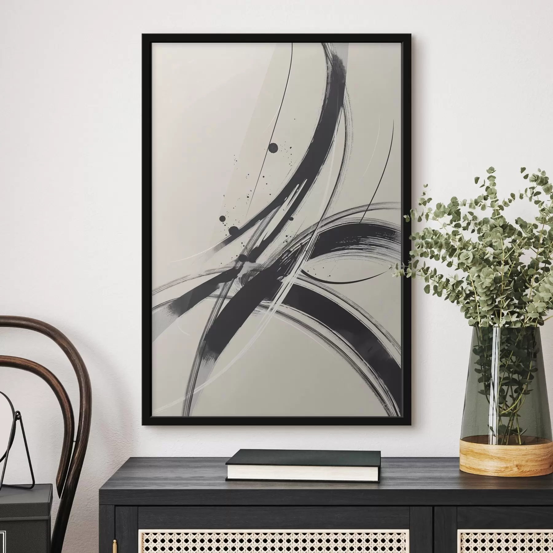 Fototapete Abstrakte minimalistische Pinselstriche f45583