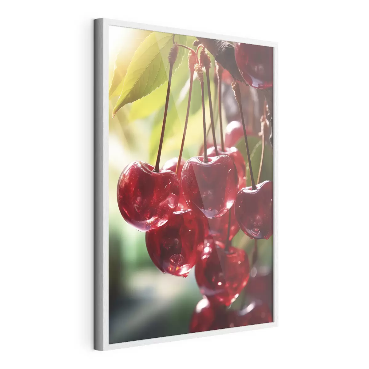 Poster Leuchtend rote Kirschen in der Sonne f45498
