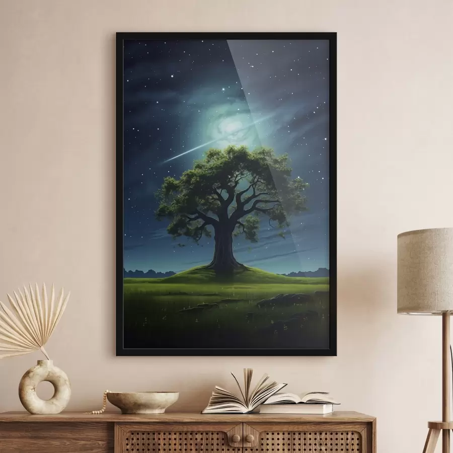 Fototapete Grüner Baum bei Nacht f45503