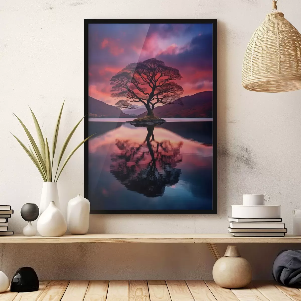 Poster Wassertropfen fallen mit Lichtreflexen f45504