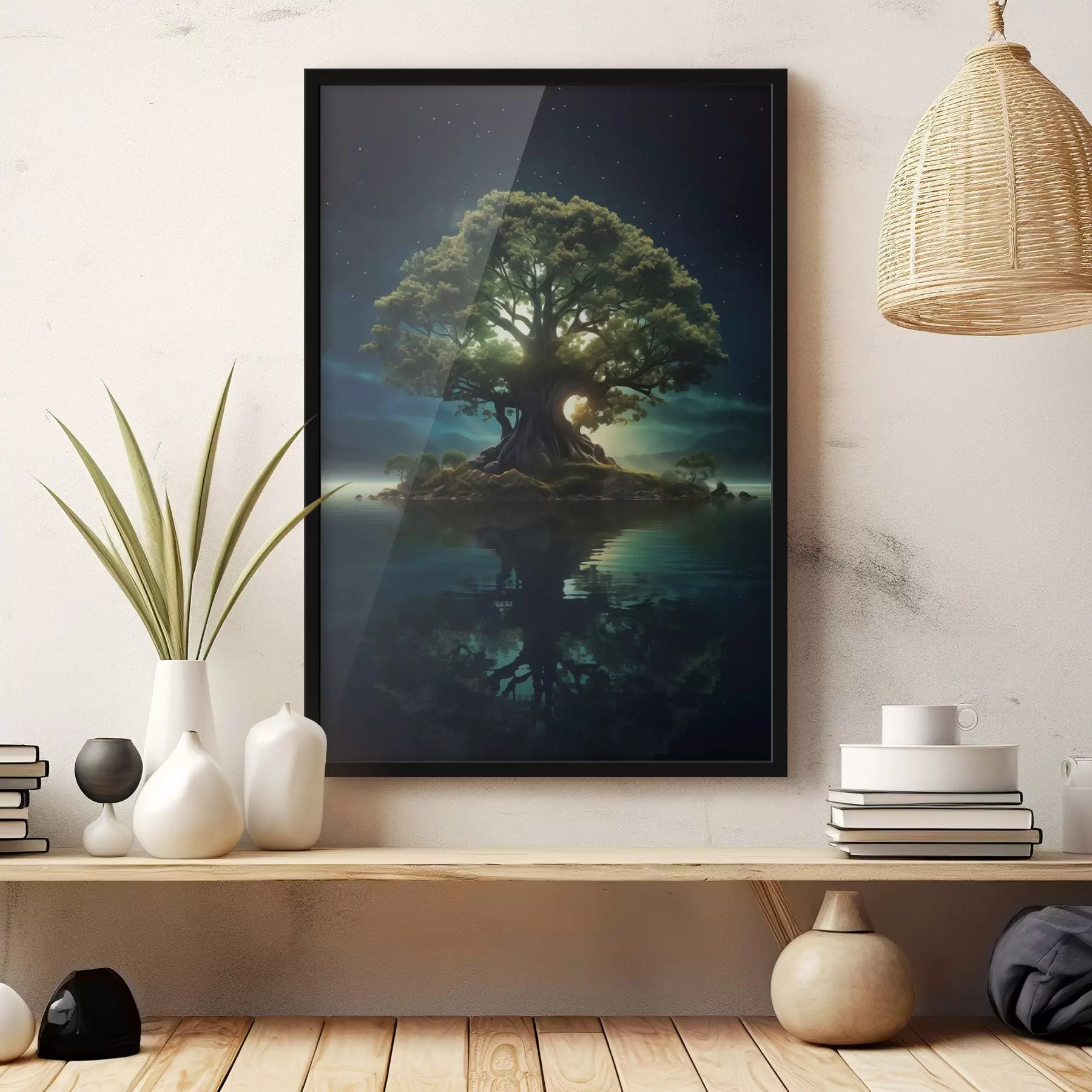 Fototapete Riesiger Baum bei Nacht f45510
